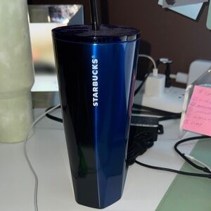 Starbucks Midnight Blue 24 oz Tumbler and straw